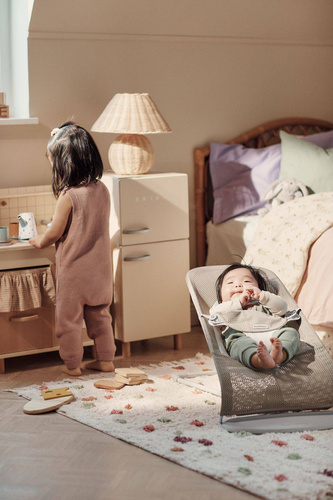 BABYBJORN - Bouncer Balance Soft Light grey frame, Mesh, Grey beige/White