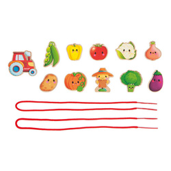 Janod -  Nawlekanka z drewnianymi warzywami Farma 2+