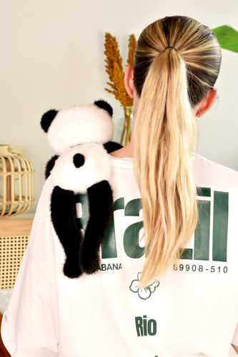 DOUDOU - magnetic plush Podcoll Panda, Histoire d'Ours, 30 cm, black and white
