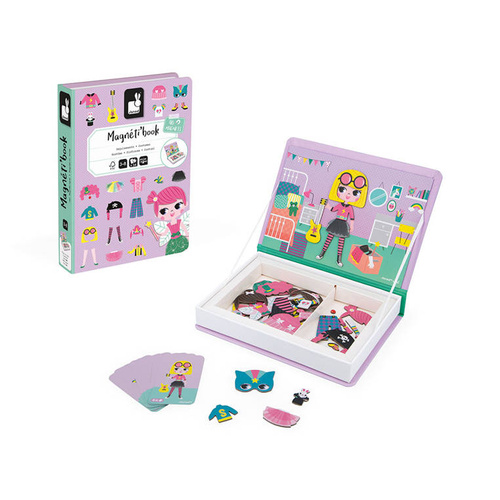 Janod - Magnetic puzzle. Costumes Girl Magnetibook collection 2018