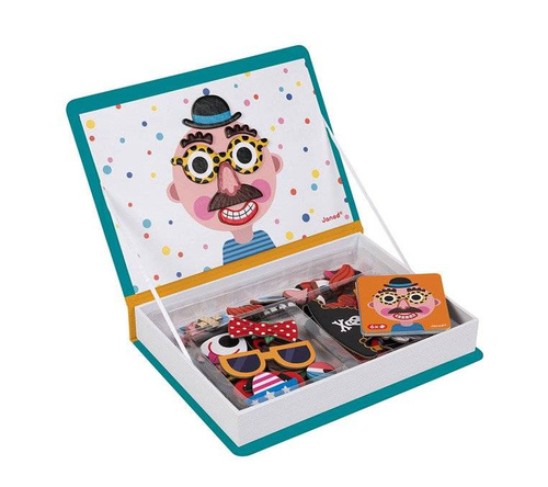 Janod - Magnetic puzzle Funny faces Boy Magnetibook collection 2018