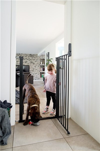 DogSpace - Bonnie Extra Tall Pressure Fitted Dog Gate, Black(73.5-79.6cm)
