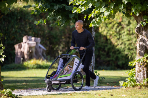 Hamax - Bike trailer for kids BREEZE, double - White/green