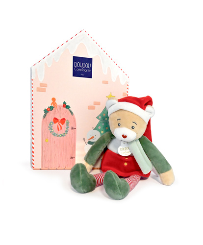 DOUDOU - Christmas pixy plush with house, Doudou et Compagnie, 27 cm, Farceur Cannelle