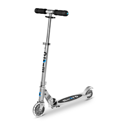 MICRO - two-wheeled scooter for children from 5 years Sprite LED,  silver matt
