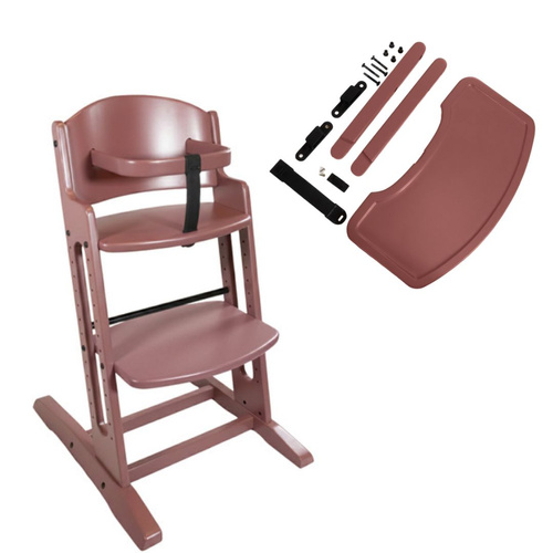 BabyDan - DanChair feeding chair + DanTray tray SET, warm rose