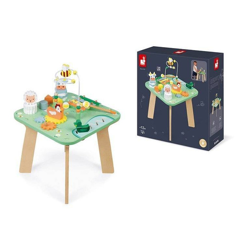 Janod - Multifunctional wooden educational table Meadow 12 m +