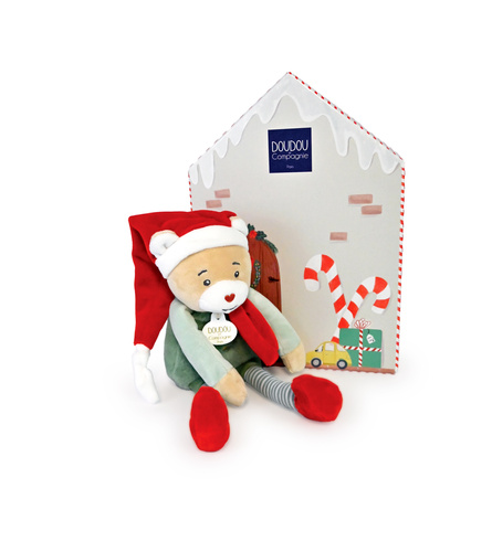 DOUDOU - Christmas pixy plush with house, Doudou et Compagnie, 27 cm, Farceur Cotillon