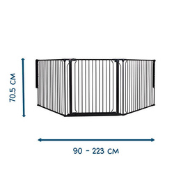 Baby Dan - Carl Wide X outdoor safety gate, black