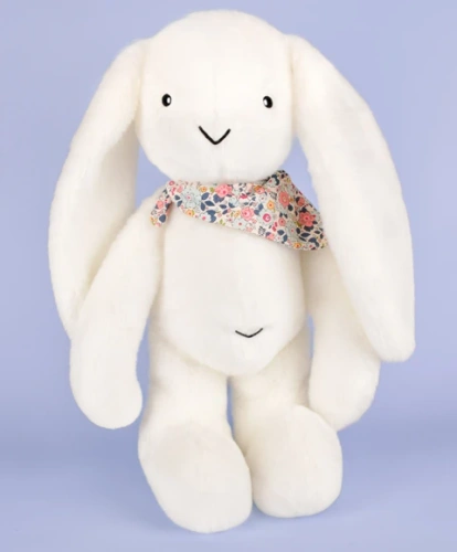 DOUDOU – Lapin Fleurette plush rabbit by Doudou et Compagnie, 50 cm, white