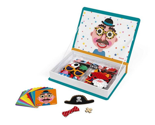 Janod - Magnetic puzzle Funny faces Boy Magnetibook collection 2018
