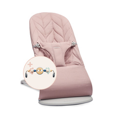 BABYBJÖRN - Bouncer BLISS - Dusty Pink, Petal Quilt + Toy Googly Eyes Pastels