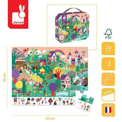 Janod - Observation puzzles in a suitcase Fairy tales 24 elements 3+