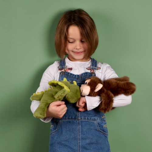 DOUDOU – Podcoll dinosaur plush slap bracelet, Histoire d'Ours, dark green