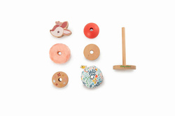 LILLIPUTIENS Drewniana układanka piramida z miękkimi elementami Sarenka Stella 12 m+