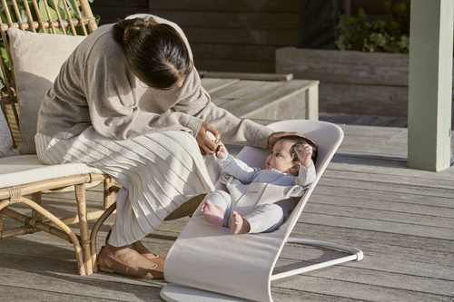 BABYBJORN - Bouncer Bliss - Light grey frame, 3D Jersey, Light beige