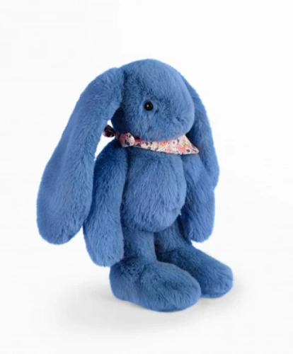 DOUDOU – Lapin Fleurette plush rabbit by Doudou et Compagnie, 35 cm, blue