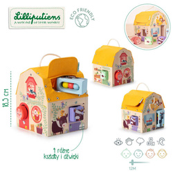 LILLIPUTIENS Drewniany domek manipulacyjny z zamkami Lisek Włamywacz 3 lata+