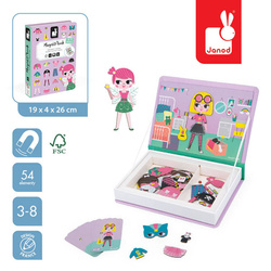 Janod - Magnetic puzzle. Costumes Girl Magnetibook collection 2018