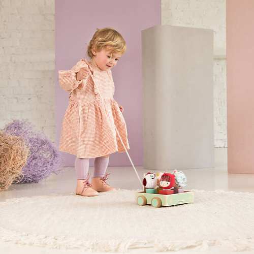 LILLIPUTIENS Drewniany wózek z sorterem do ciągnięcia Wilk Louis 12 m+