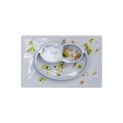 EZPZ - A silicone plate with a Happy Mat 2in1 washer in pastel gray