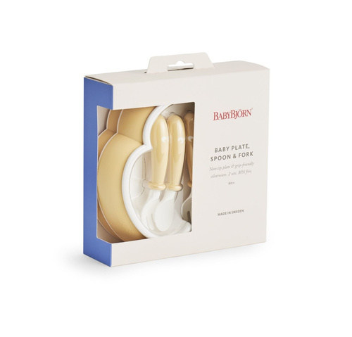 BABYBJÖRN - Baby Plate and Spoon - Powder Yellow