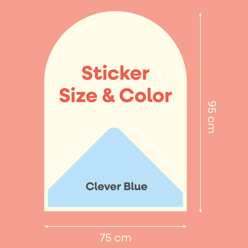CLEVERCLIXX - magnetic wall sticker 95x75cm, clever blue