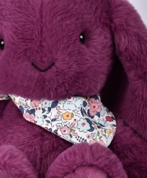 DOUDOU – Lapin Fleurette plush rabbit by Doudou et Compagnie, 35 cm, plum