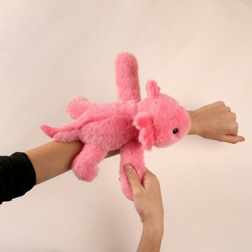 DOUDOU – Podcoll axolotl plush slap bracelet, Histoire d'Ours, pink
