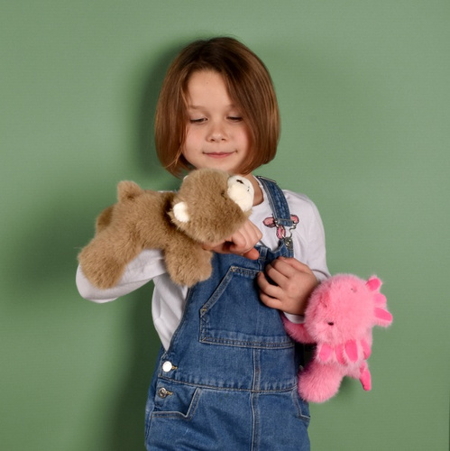 DOUDOU – Podcoll axolotl plush slap bracelet, Histoire d'Ours, pink
