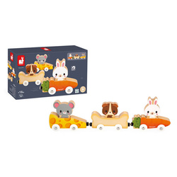 Janod - Magnetic wooden vehicles with pets Farma 18 m+