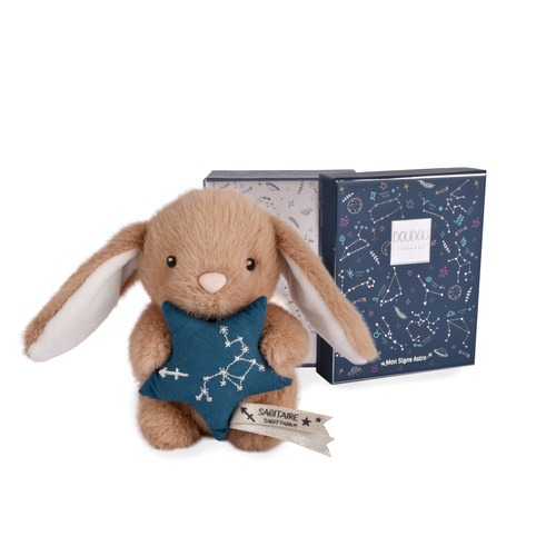 DOUDOU – DOUDOU ASTRO plush rabbit with zodiac sign, Doudou et Compagnie, 12 cm, Sagittarius