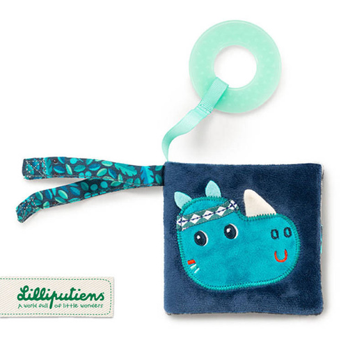 LILLIPUTIENS - Multifunctional mini-book with rustling foil and teether Marius rhinoceros 6 m +