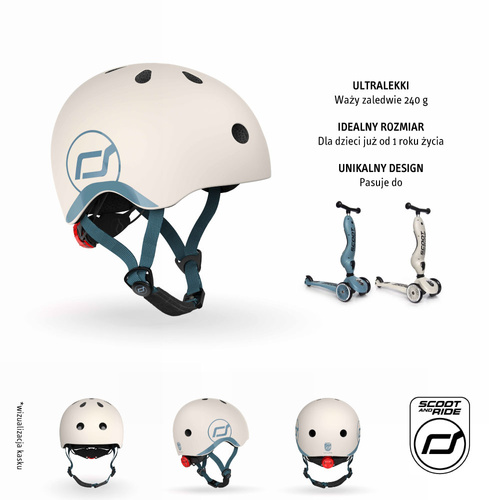 SCOOTANDRIDE - XXS-S helmet for children 1-5 years Ash