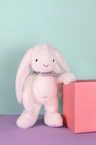 DOUDOU – Lapin Fleurette plush rabbit by Doudou et Compagnie, 50 cm, white