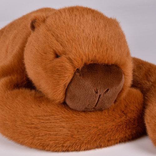 DOUDOU – Podcoll weighted plush capybara by Histoire d'Ours, 50 cm, reddish-brown