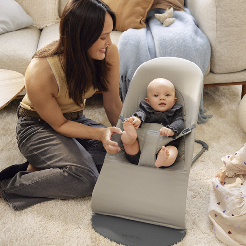 BABYBJÖRN - Bouncer BLISS Woven/Jersey Tri Fabric, Sand Grey