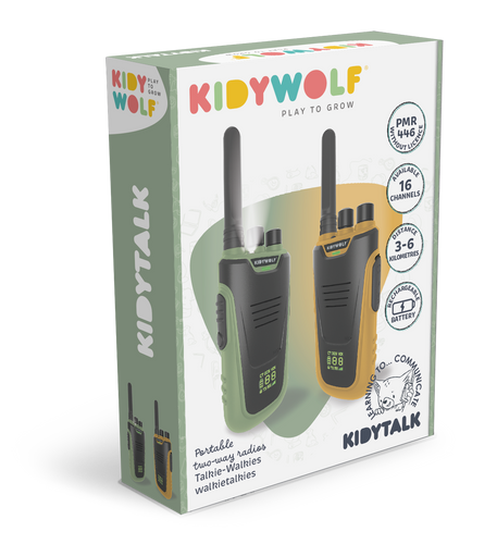 Kidywolf - KIDYTALK walkie-talkie set, green-orange