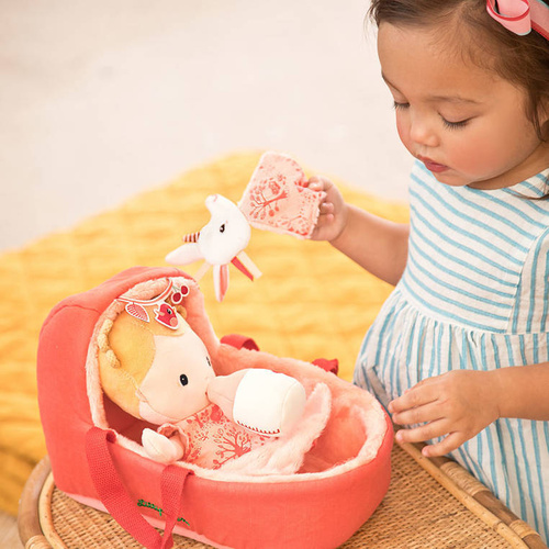 LILLIPUTIENS - Baby doll in a gondola with comfort and a Lena 12m milk bottle +