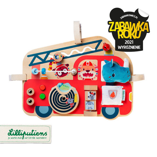 LILLIPUTIENS - Wooden handling board. Fire truck. Rhinoceros Marius 9 m +