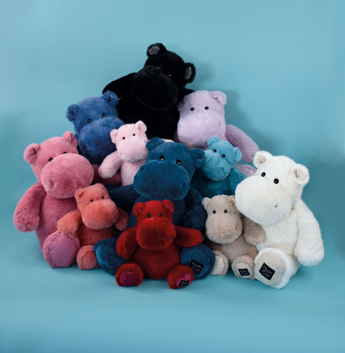 DOUDOU – plush hippo HIP'BLUE Histoire d'Ours, 40 cm, blue