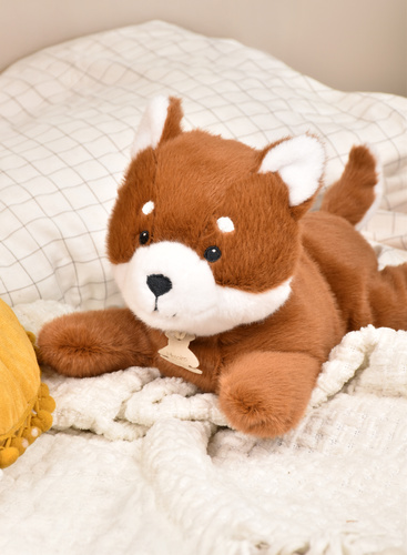 DOUDOU – Les P'tits Relax weighted plush fox, Histoire d'Ours, 30 cm, red