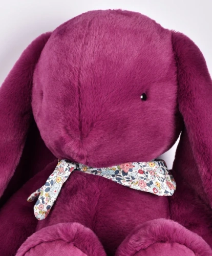 DOUDOU – Lapin Fleurette plush rabbit by Doudou et Compagnie, 70 cm, plum