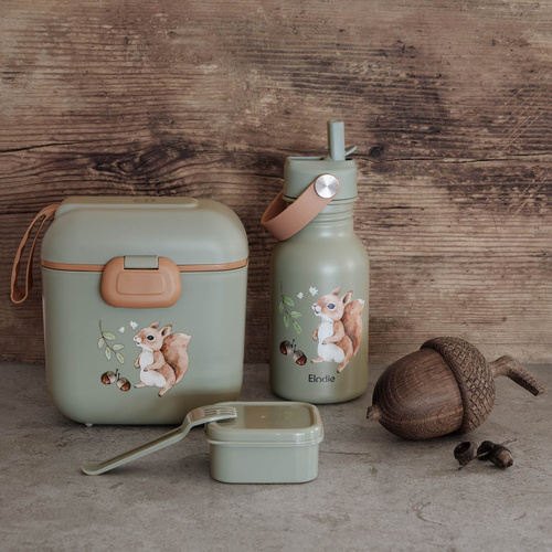 Elodie Details - BackPack MINI Backpack - Hazy Jade + Water Bottle - Chipmunk Darling + Lunchbox - Chipmunk Darling - SET