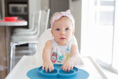 EZPZ - Silicone plate with washer small 2in1 Mini Mat blue