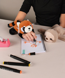 DOUDOU – Podcoll red panda plush slap bracelet, Histoire d'Ours, orange