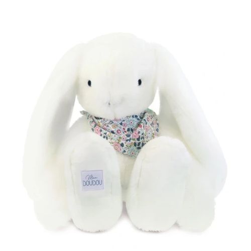 DOUDOU – Lapin Fleurette plush rabbit by Doudou et Compagnie, 50 cm, white