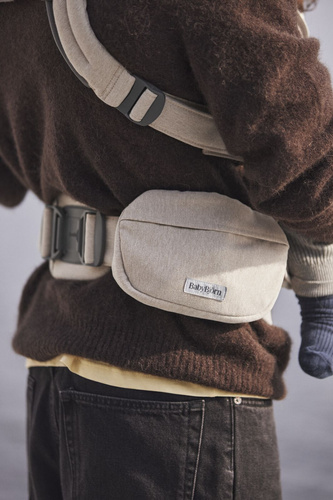 BABYBJORN - Pocket Pouch for Baby Carrier, Woven Mélange, Light Beige