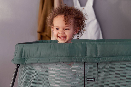 BABYBJÖRN - Travel Crib Light, Dark Green + sheet