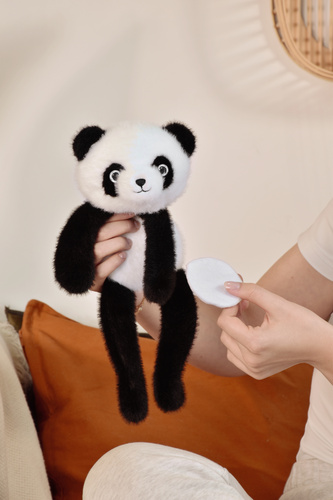 DOUDOU - magnetic plush Podcoll Panda, Histoire d'Ours, 30 cm, black and white